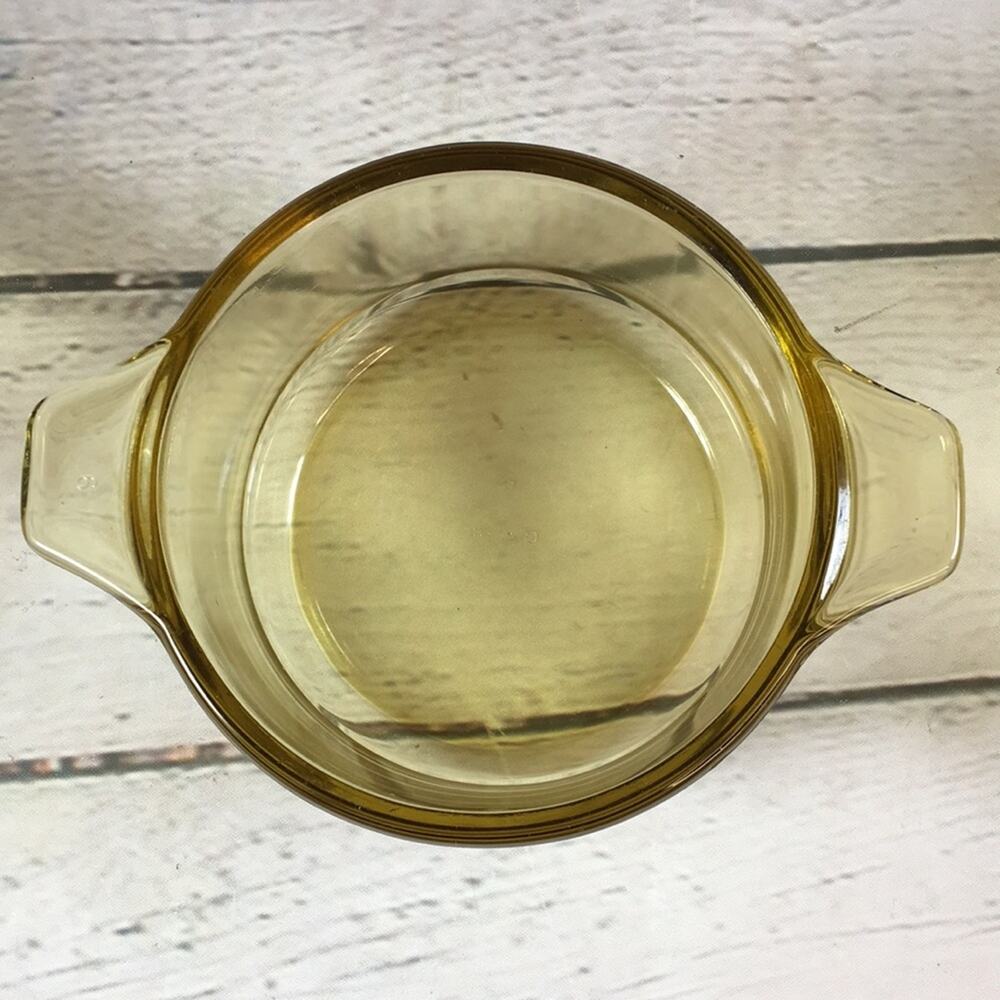 3 Vintage FORTECRISA Bakeware Amber/Yellow Ramekins with Handles Made in Mexico - Picture 4 of 6